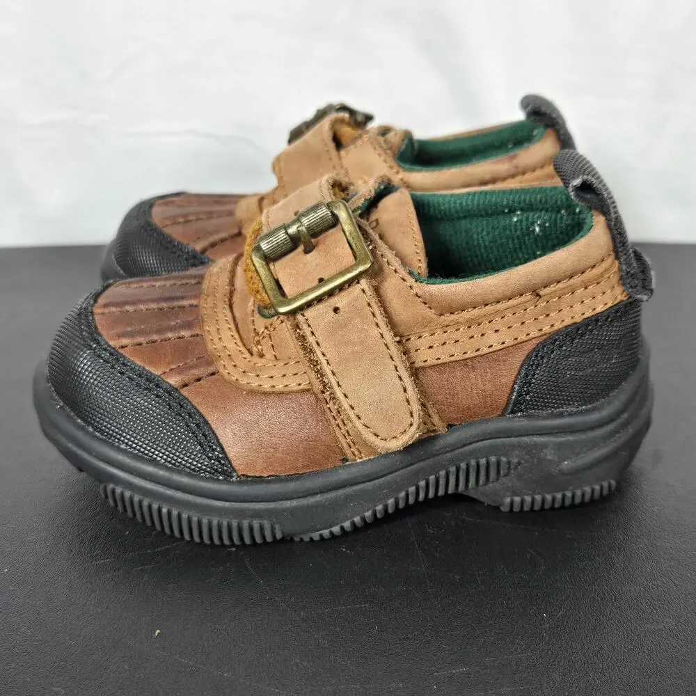 Polo Sport Ralph Lauren Shoes Toddler Size 5 Brown Duck Buckle Leather Strap